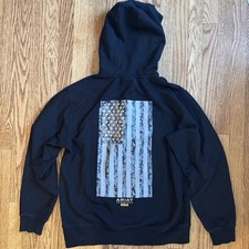 Ariat Rebar Men  s Black Full Zip Hoodie M American Flag Outdoors Reflective USA