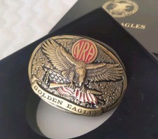 NRA National Rifle Association Belt Buckle Rifle - Flag NRA Golden Eagles