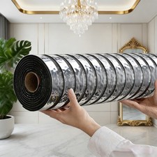 Thick Large Rolls of Self-Adhesive 3D Sliver Wave Grid Wallpaper for Bedrooms