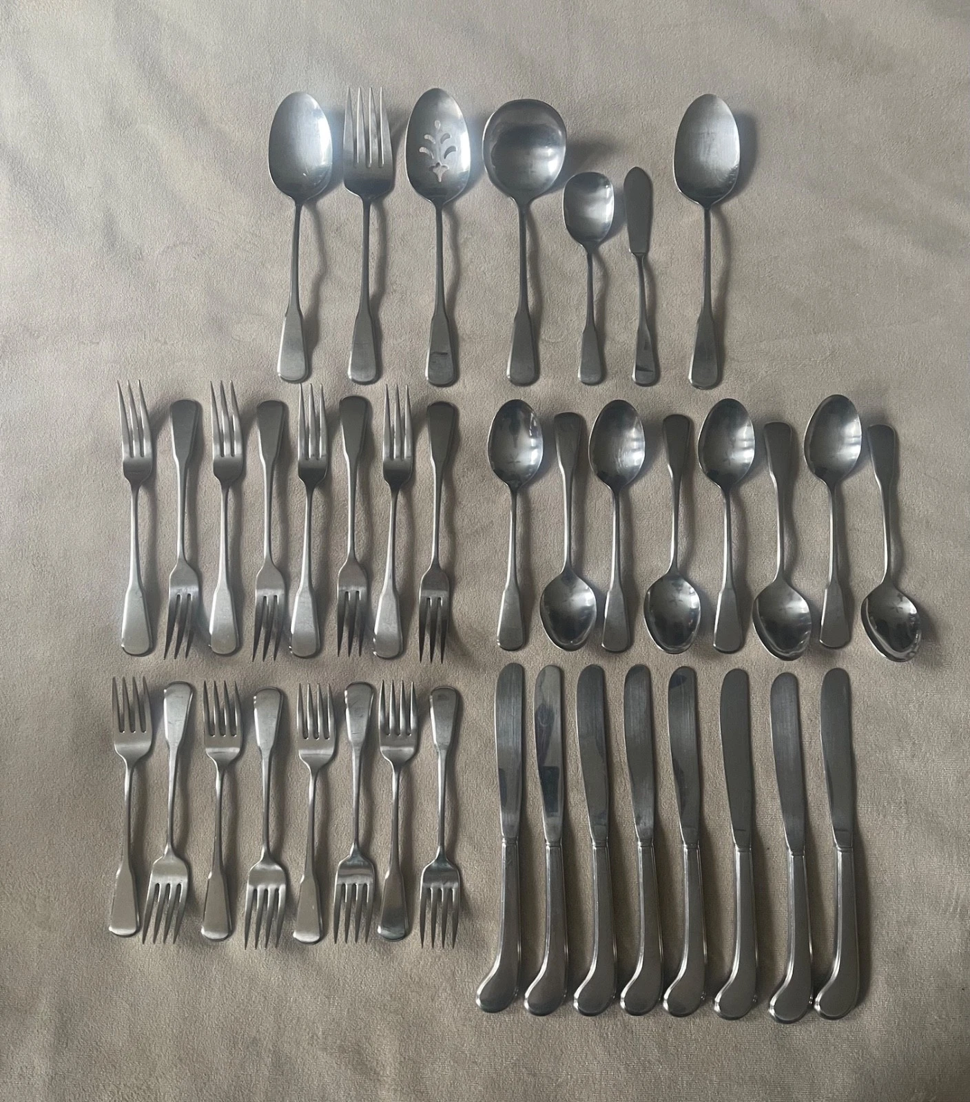 46 Piece Oneida INDEPENDENCE 3 Tine Dinner Forks Deluxe Stainless Flatware Set