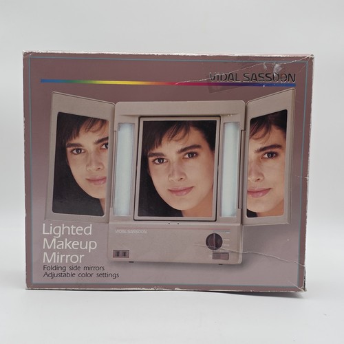 Specchio trucco vintage Vidal Sassoon 3 lati 4 vie illuminato modello VS475 funziona - Foto 1 di 13