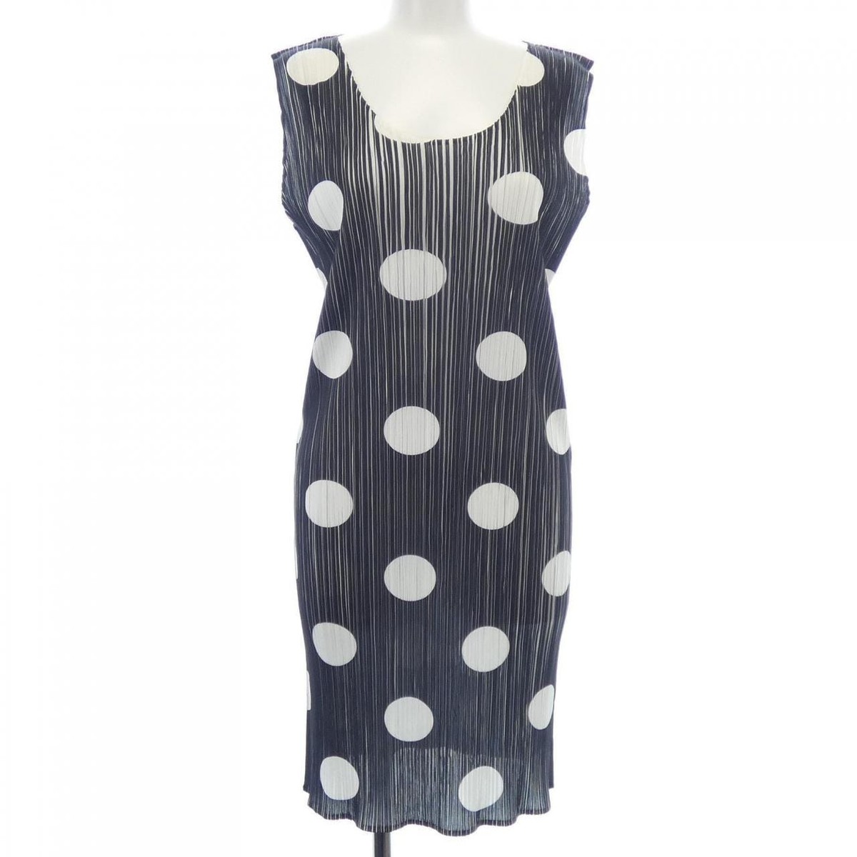 Pleats Please ISSEY MIYAKE Dress SIZE 4 Black White Dot PP72