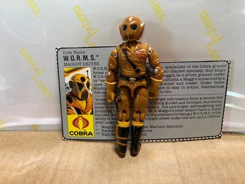 GI Joe ARAH 1987 W.O.R.M.S File Card, Loose Arms & Head, No Antenna, New O-Ring