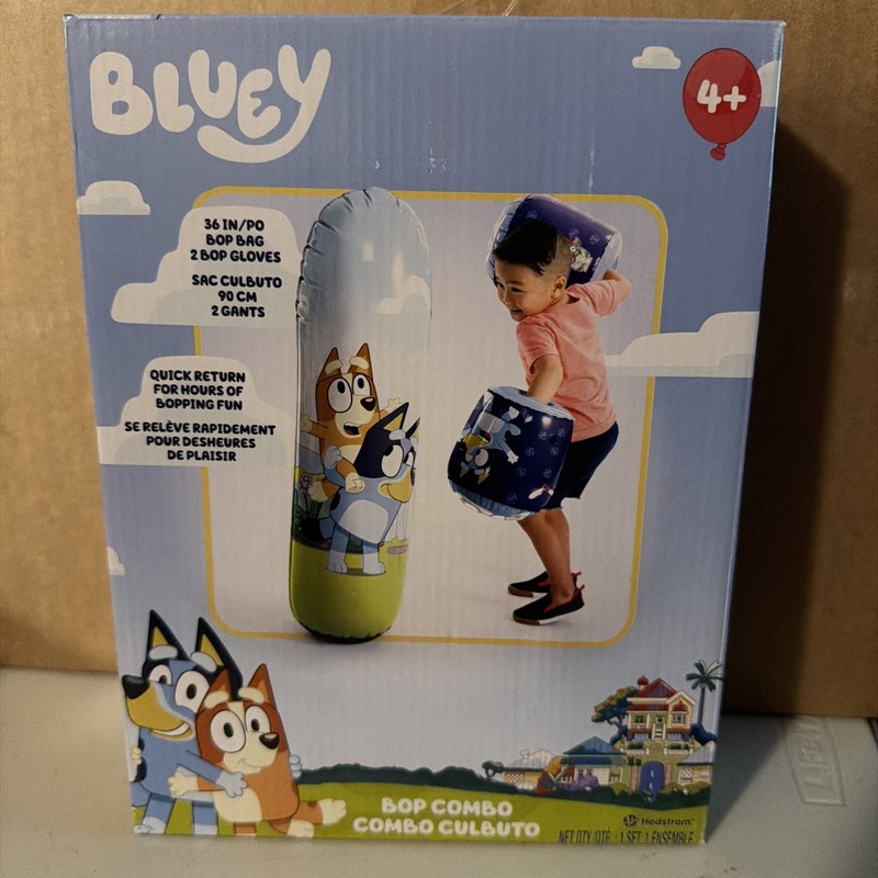 Bluey Bop Combo 36 Inch Bob Bag w/ 2 Bop Gloves for Ages 4+ with box Never Used