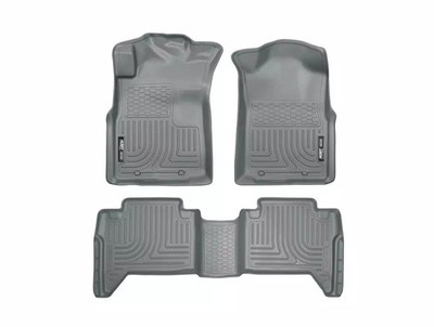 Husky Weatherbeater Floor Liners Fit 05-15 Toyota Tacoma Dbl Cab Frt/2nd 3p Grey