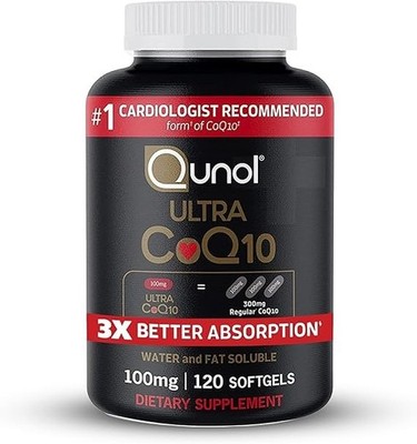 Qunol Ultra CoQ10 Softgels 3x Absorption, Antioxidant for Heart Health 120 Count