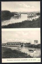 Scharnhorst, motorboats Scharnhorst and Bl�cher on a leash, postcard