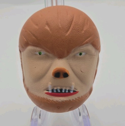 Vintage 1978 Rubber Monster Head Ball Toy Werewolf Face Squeeze Halloween Horror