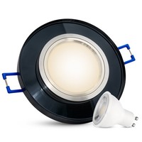 Einbaustrahler Alina Schwarz Glas Mit Led GU10 4,9W Dimmbar Neutralweiß Spot
