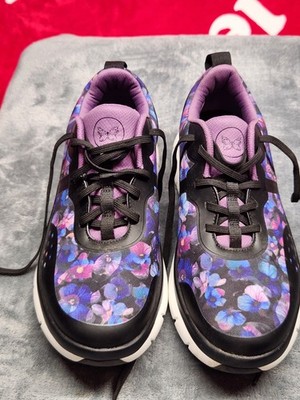 Alegria ROK n ROLL Floral Sneakers Women s 39 Purple Black Comfort Shoes