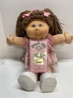 CABBAGE PATCH KID Girl Brown Hair Blue Eyes Pink Bow Teeth Play Along Birth