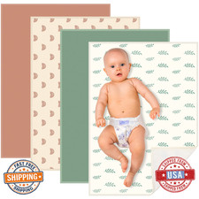Geelin 4 Pcs 20x28" Leather Baby Changing Pad Wipeable Waterproof Diaper Mat