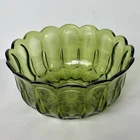 Vintage 60’s Anchor Hocking FAIRFIELD Avocado Green 9” x 4” Glass Serving Bowl