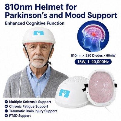 Non-Invasive NIR Brain Helmet PBM Therapy for Parkinson Memory&Cognitive Health