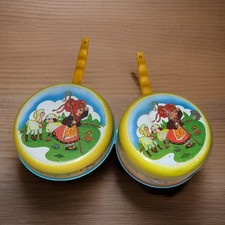 Vintage Rare 1960s Wolverine Little Bo Peep Tin Litho Play Pot Pan Set