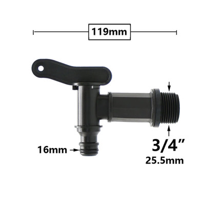 S60 IBC Tank Adapter 3/4'' Thread Tap Water Irrigation Valve Faucet Garden Water 