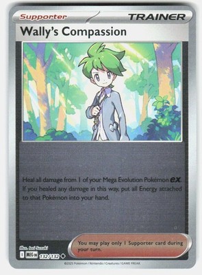 WALLY'S COMPASSION 132/132 UNCOMMON MEGA EVOLUTION POKEMON REVERSE HOLO NM/M
