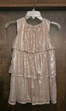Cat  Jack Girls S 6 6X Sequin Rose Gold Sleeveless Party Dress