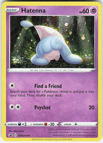 Hatenna SWSH040 Holo P Sword & Shield Promo Pokemon Lightly Played