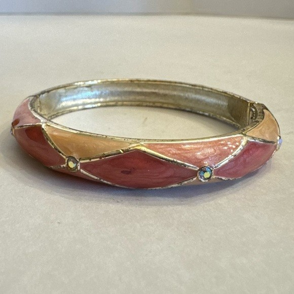 Vintage Cuff Bangle Bracelet Braclets Set Enamel … - image 3