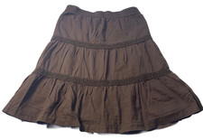 Janie  Jack Skirt Girls Size 6 brown layered elastic waist