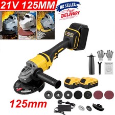 Cordless Angle Grinder with Battery and Charger & Disc Kit Power 1500W Sander UK