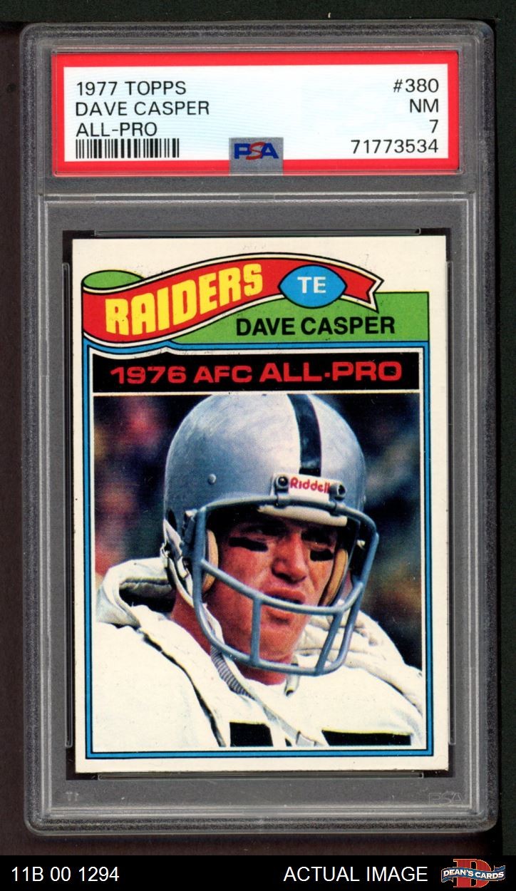 1977 Topps #380 Dave Casper Raiders RC HOF Notre Dame PSA 7 - NM