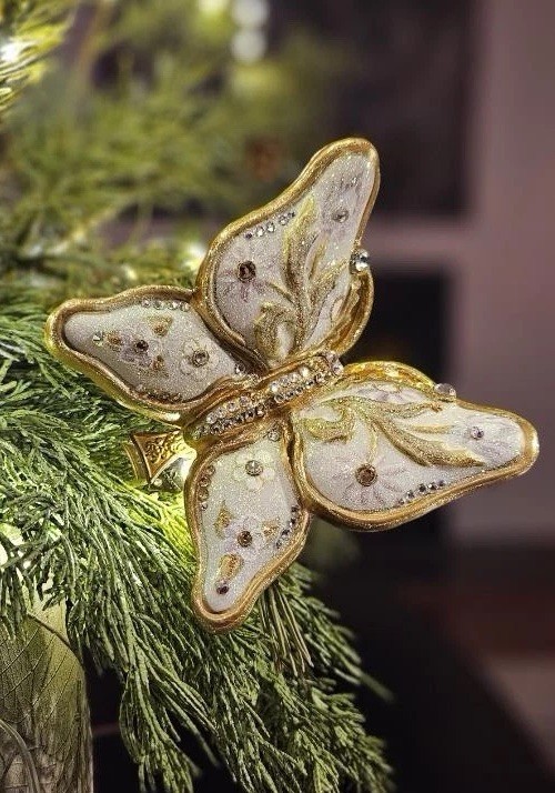 JAY STRONGWATER  Shimmering Butterfly Clip Ornamemt MIB