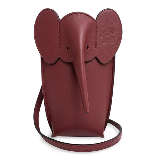 LOEWE Elephant Pocket Shoulder Bag Bordeaux C623B02X04 #1080