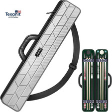 Pool Cue Case, Hard Shell Pool Stick Case 4X4 with 10 Padded Slots, Heavy-Duty B