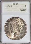 1926 S Peace Silver Dollar ANACS MS 62-2nd Generation-Old Soapbox Holder