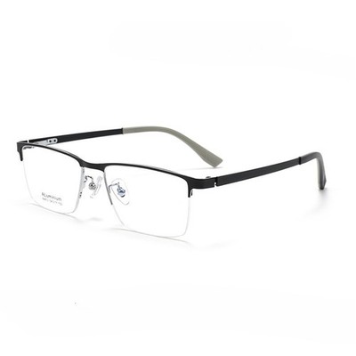 Lightweight Minimalist Business Metal Half-Rim Men Eyeglasses Reading Glasses