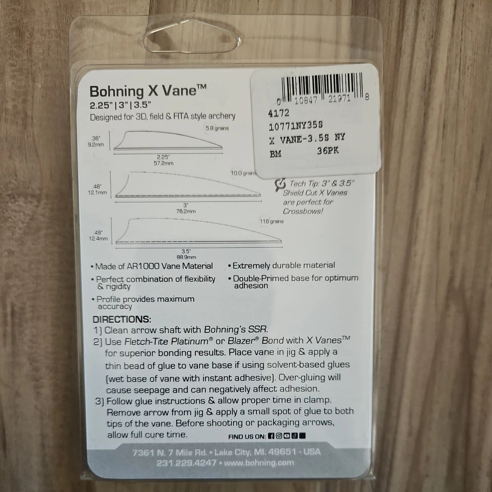 Bohning X Vane, 3.5" Hunting, 3D, Crossbow Shield Cut, Neon Yellow  - Image 3 of 3