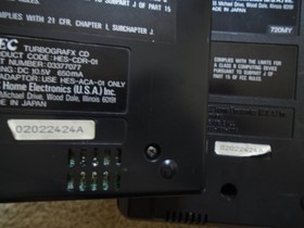 NEC TurboGrafx CD Player console, Dock, AC Adapter & AV Cables (FOR REPAIR) 16