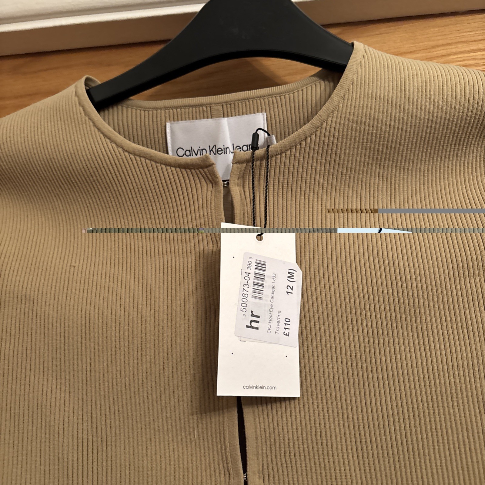 Calvin Klein Ladies Beige Hook and Eye Cardigan. Size Medium .BNWT. Rrp£110 image 2