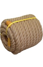 Natural Jute Hemp Rope 1.5 Inch x 100 Feet Heavy Duty Twisted Manila Rope