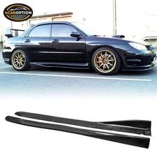 Side Skirts Fits 04-07 Impreza JDM CS Unpainted Rocker Panel Extension Lip PU