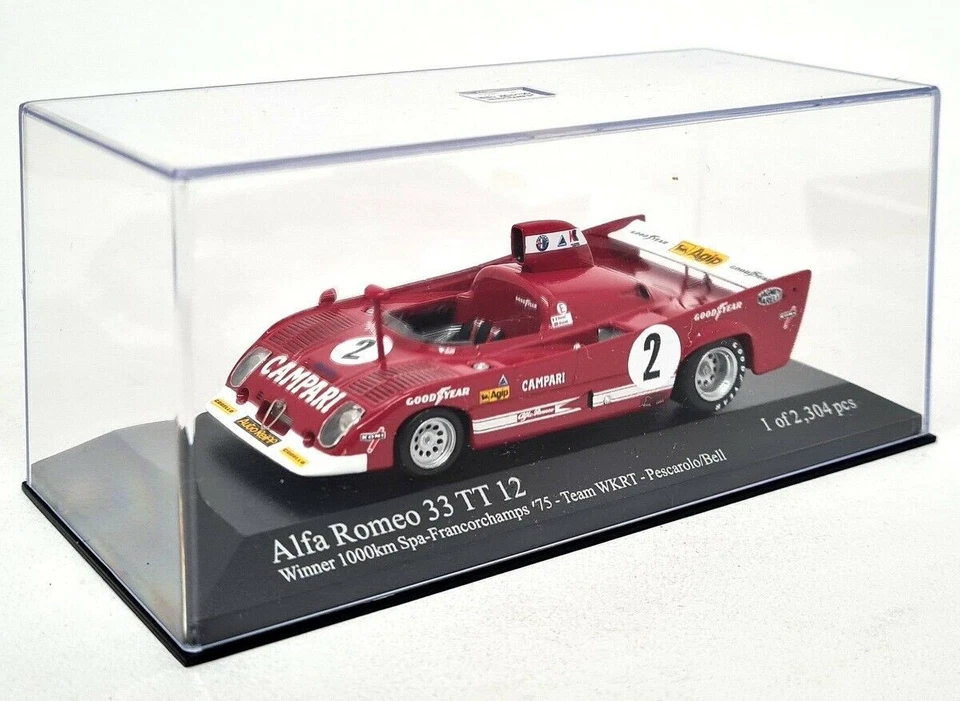 Minichamps 1/43 - Alfa Romeo 33TT 12 Spa 1000 km Pescarolo Bell Diecast coche de carreras Foto 3 de 4