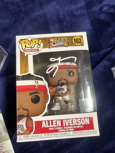 Allen Iverson Hand Signed NBA 76ers 102 Funko Pop JSA Certified