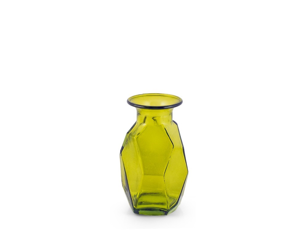 H&H Modern Vase In Recycled Green Glass 16 Cm