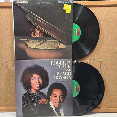 Roberta Flack LP Lot of 2 Killing Me Softly Live and More Peabo Bryson VG Vinyl