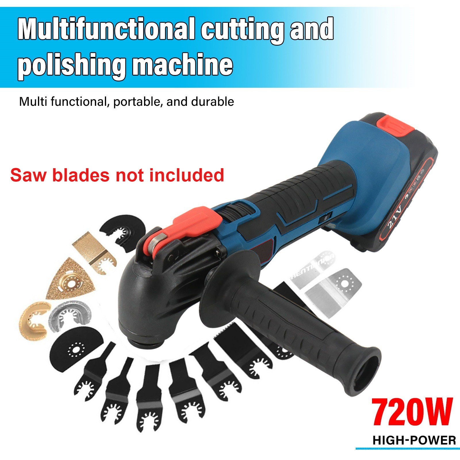 2Battery Cordless Oscillating Multi Tool 21V 6 Speed Powerful Sander Scraper Saw