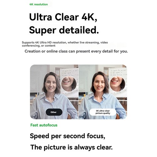 For Link 2C 4K Webcam - 1/2 Inch Sensor,Auto Framing, HDR, AI7225 - Afbeelding 2 van 10