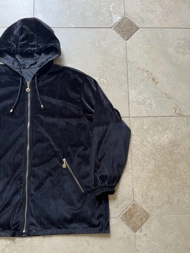 VTG Current Seen Outerwear Men's Full Zip Black Corduroy Reversible Jacket XL  image 2