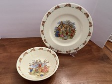 Royal Doulton Bunnykins Coupe Cereal Bowl  Salad Plate Set Bone China