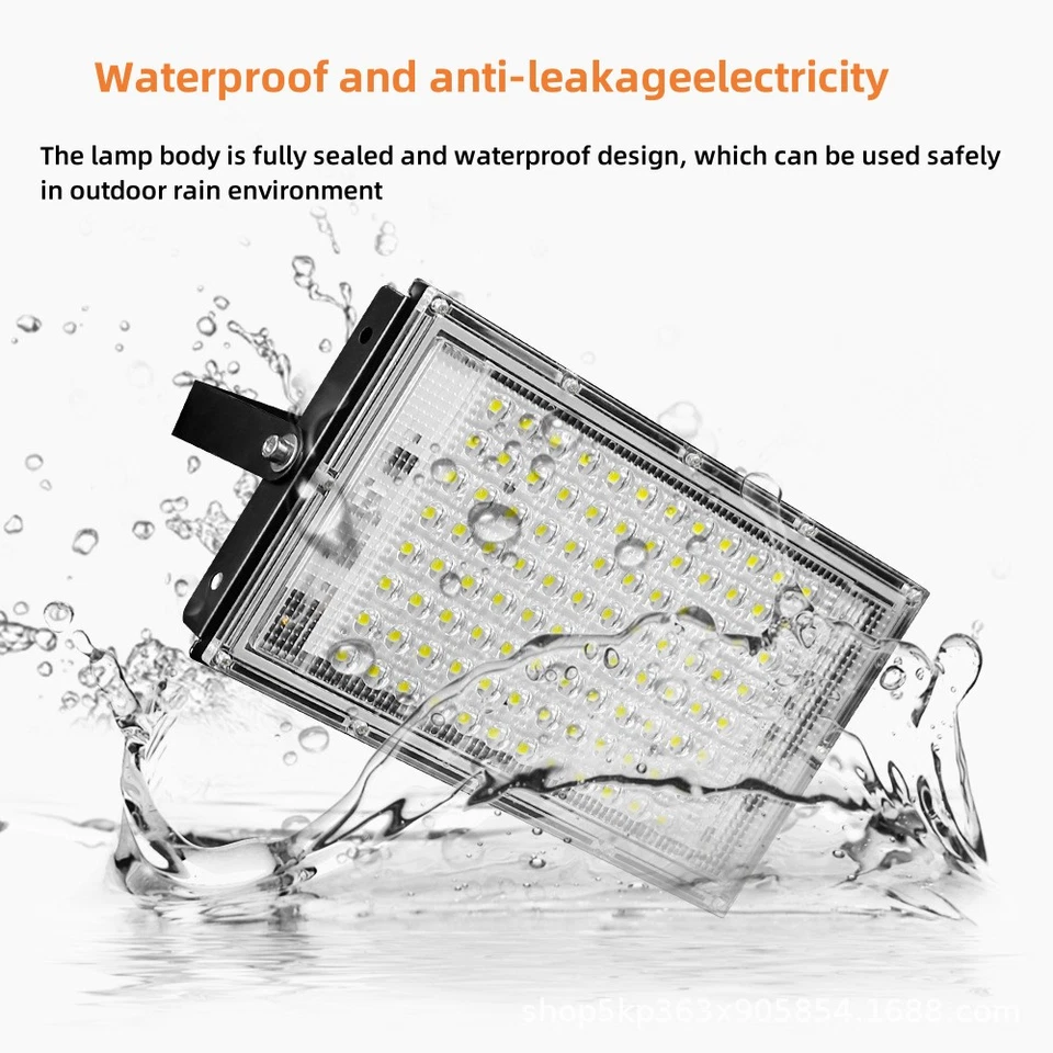 100 Вт Вт светодиодный прожектор уличный садовый светильник двор безопасности прожектор холодный белый - Изображение 4 из 4