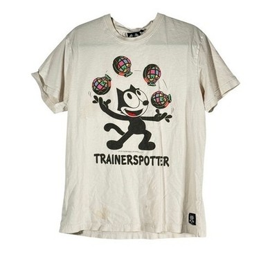 Train Spotter Felix the Cat Juggling Graphic Shirt Mens XL white see notes