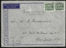 NETHERLANDS WW2 Era German Censored Cover to New York