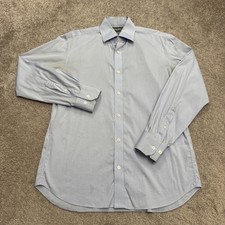 Bonobos Slim Fit Dress Shirt Mens 15.5 34 Blue Cotton Nylon Long Sleeve Classic