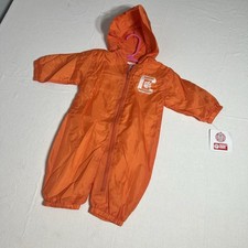 Clemson University Baby Rain Suit 3-6 Months - Orange Hooded Coverall - Official